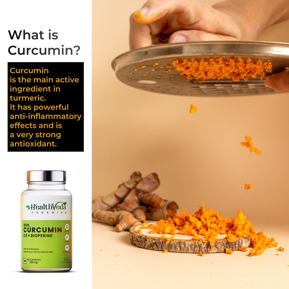 Health Veda Organics Curcumin C3 + Bioperine Capsules