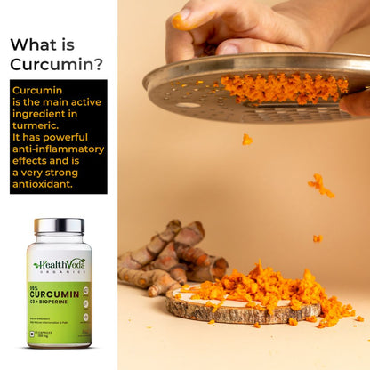 Health Veda Organics Curcumin C3 + Bioperine Capsules