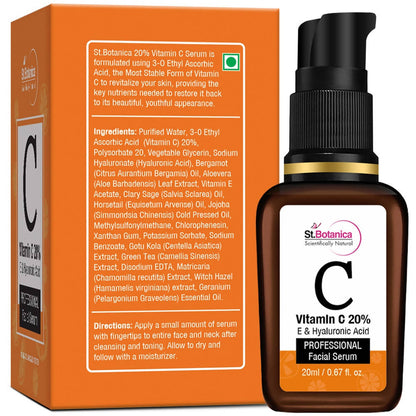 St.Botanica Vitamin C 20% E & Hyaluronic Acid Professional Facial Serum