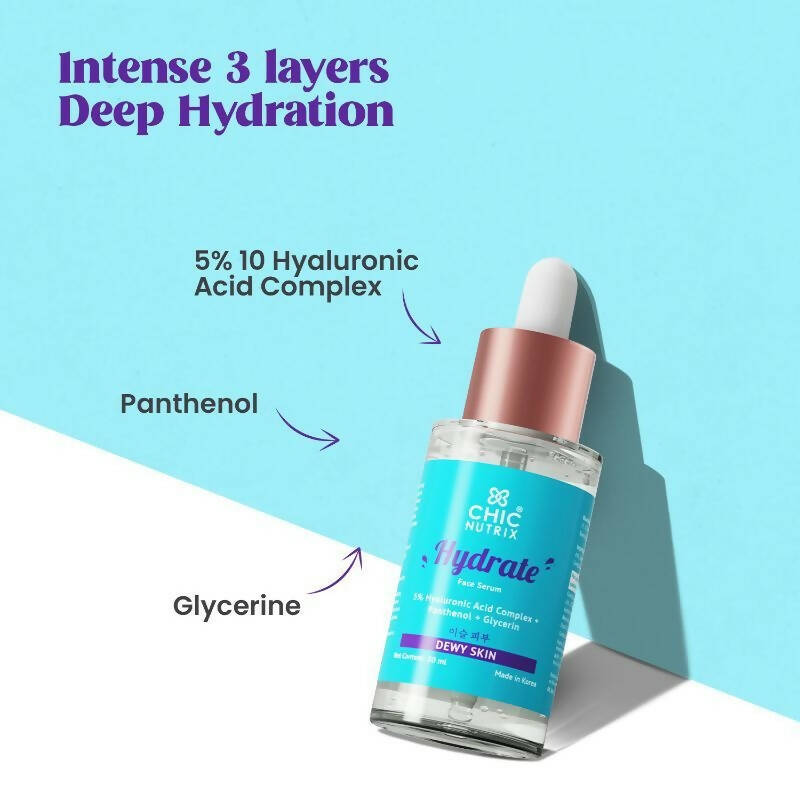 Chicnutrix Hydrate Face Serum ’??? 5% Hyaluronic Acid Complex with Glycerin & Panthenol