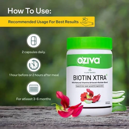 OZiva Plant Based Biotin Xtra Capsules