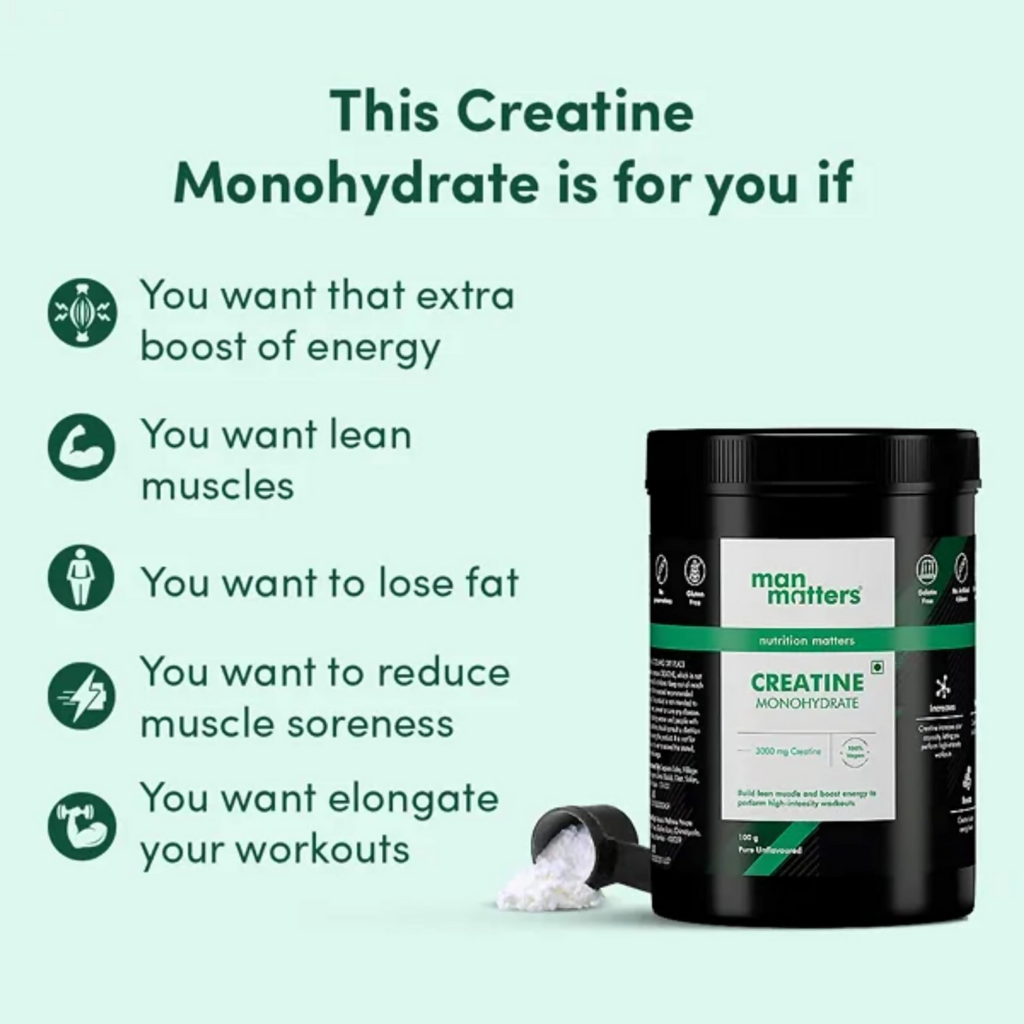 Man Matters Creatine Monohydrate Powder