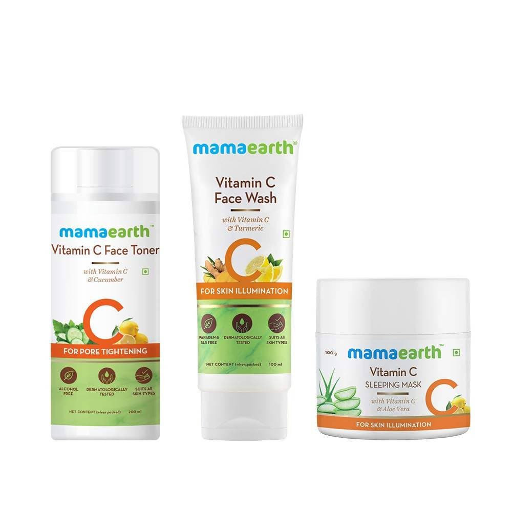 Mamaearth Vitamin C - Face Wash & Face Toner & Sleeping Mask - 400GM