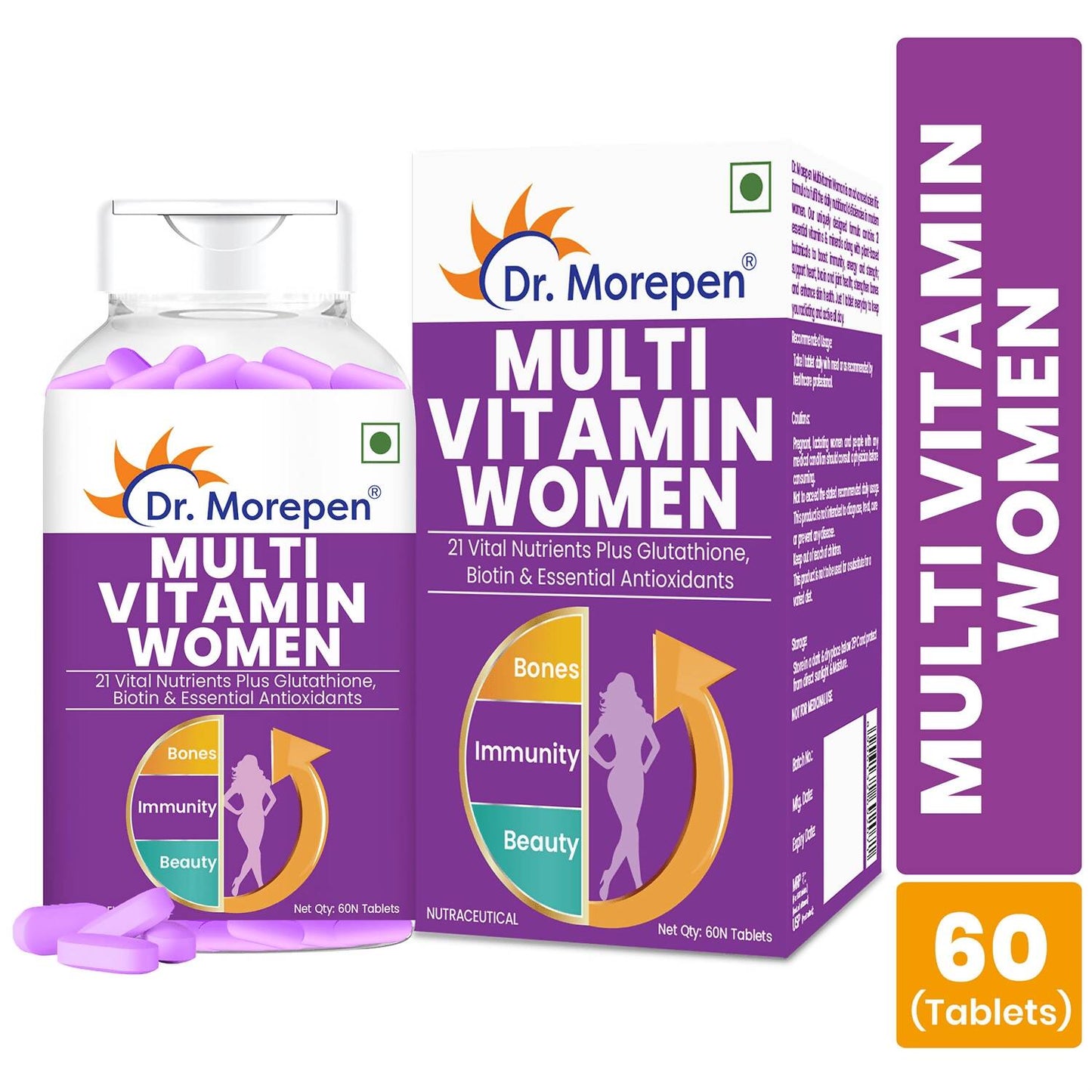 Dr. Morepen Biotin+ Advanced Tablets and Multivitamin Women Tablets Combo