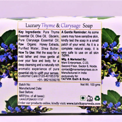 Tatvik Ayurveda Thyme & Clarysage Luxury Handmade Soap