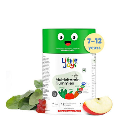 Little Joys Multivitamin Gummies for Kids (7-12 yrs) - No Sugar Added|Strawberry Flavor - BUDEN