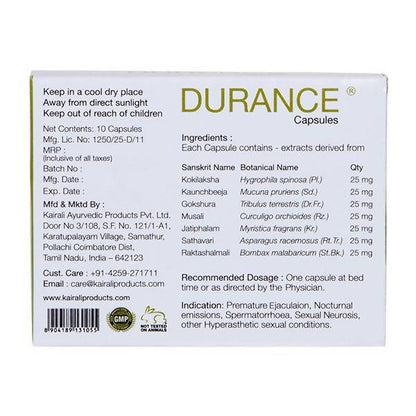 Kairali Ayurvedic Durance Capsules