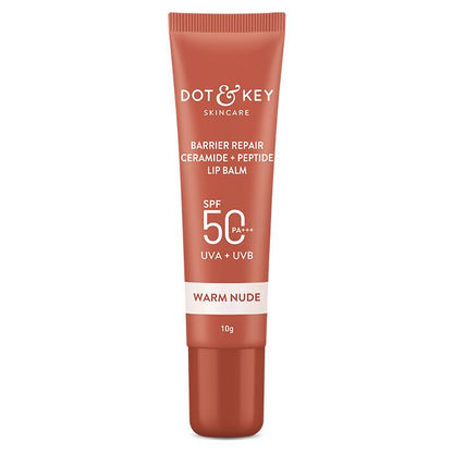 Dot & Key Barrier Repair Ceramide & Peptide SPF 50 PA+++, UVA+UVB Lip Balm - Warm Nude