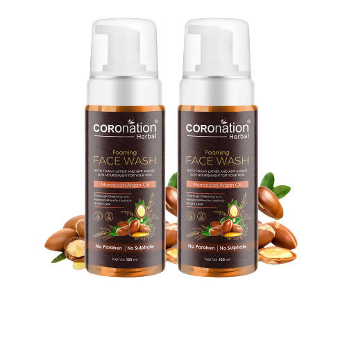 Coronation Herbal Moroccan Argan Oil Foaming Face Wash - usa canada australia