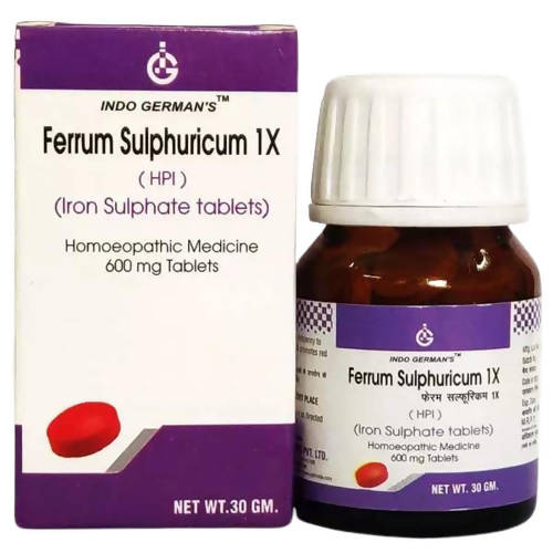 Indo German's Homeopathy Ferrum Sulphuricum Tablets -  usa australia canada 