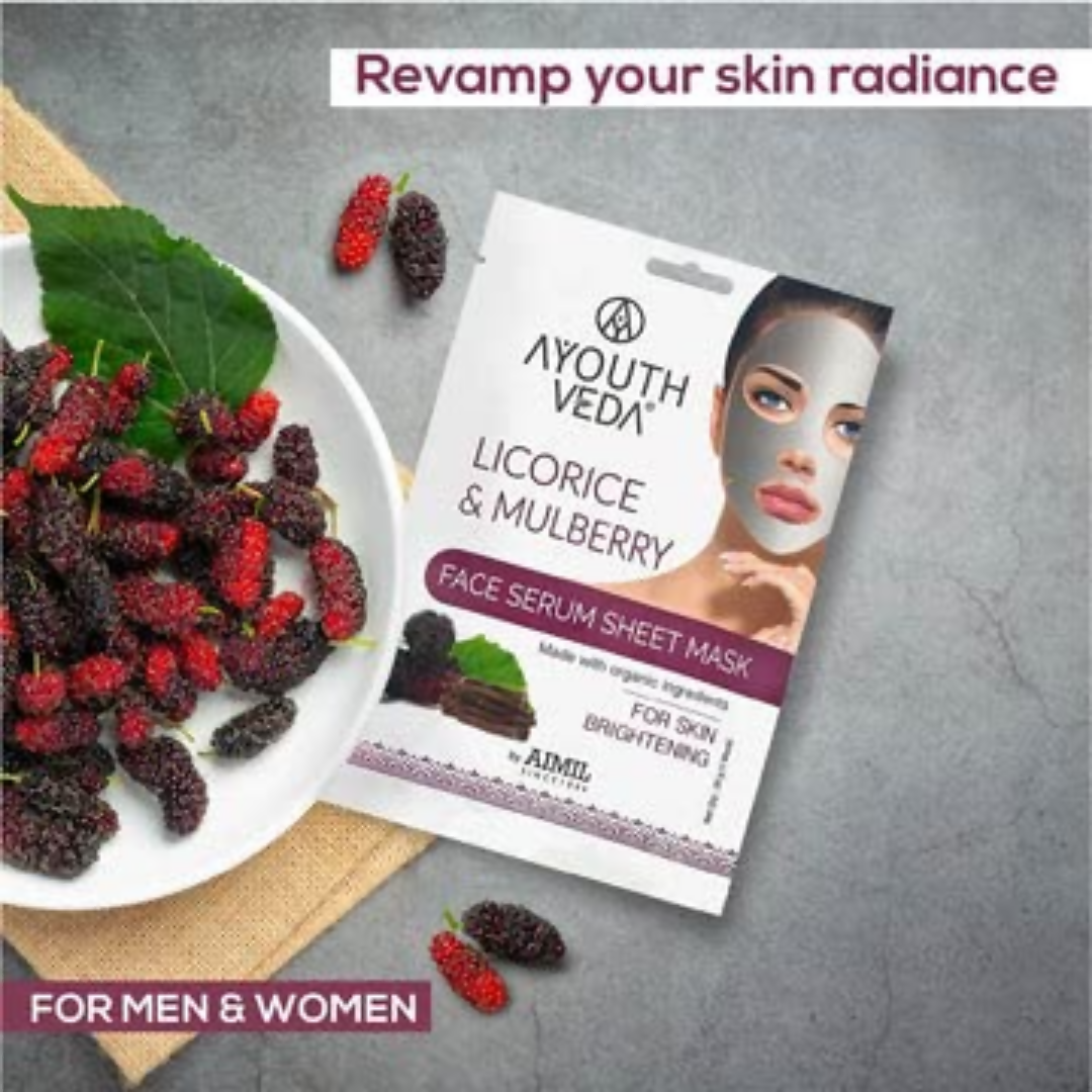 Ayouthveda Licorice & Mulberry Face Serum Sheet Mask