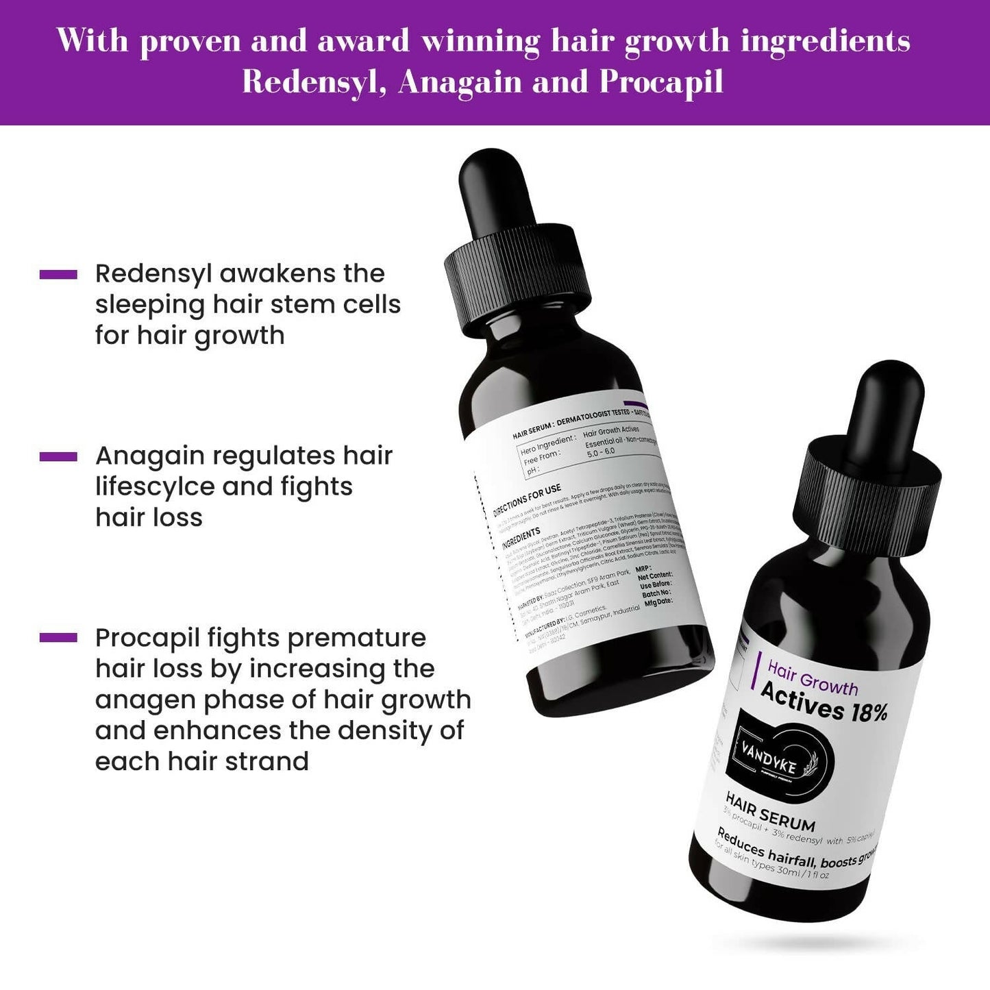 Vandyke Hair Growth Actives 18% Hair Serum