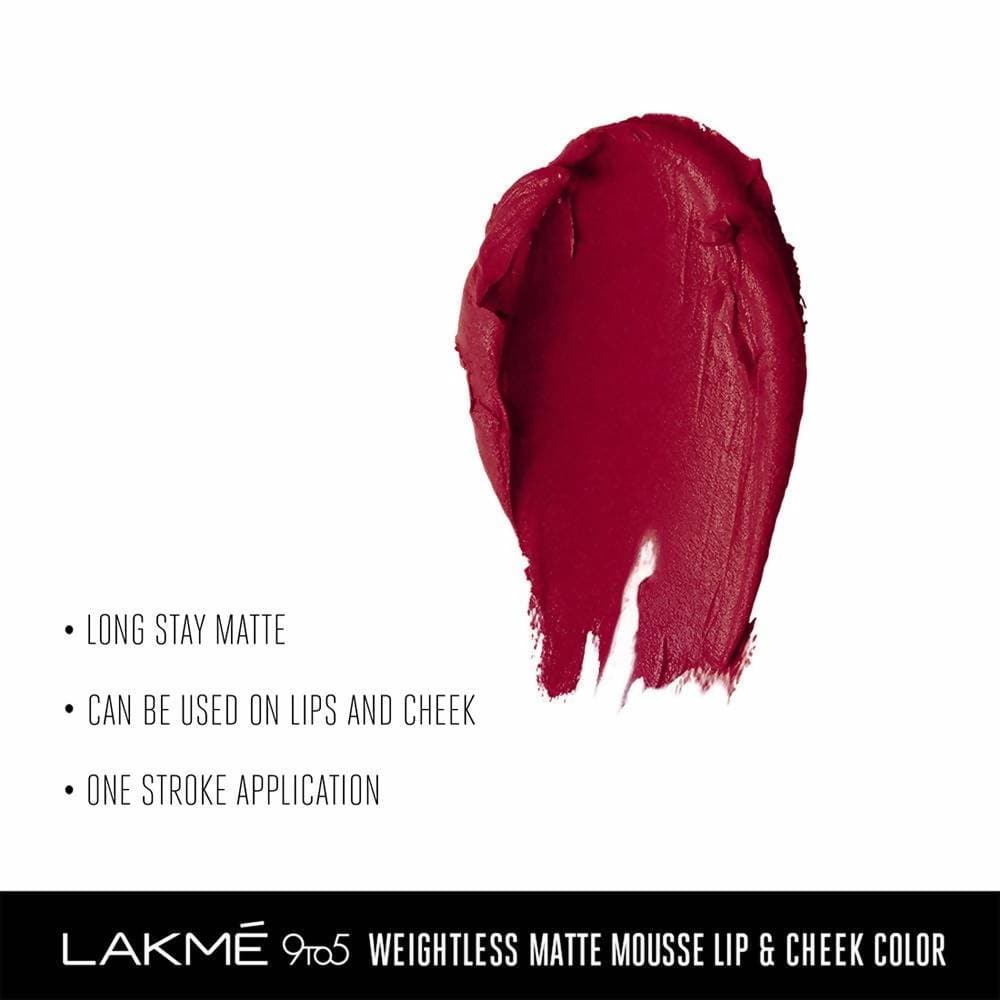 Lakme 9 To 5 Weightless Matte Mouse Lip & Cheek Color - Rosy Plum