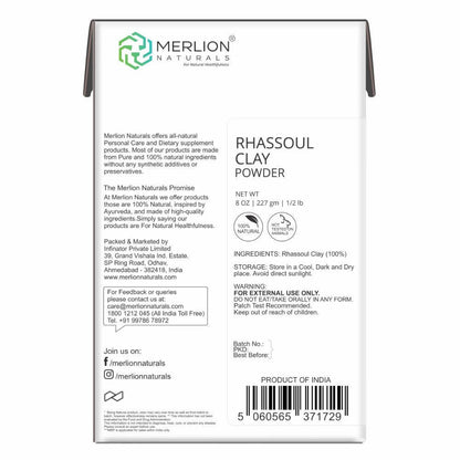 Merlion Naturals Rhassoul Brown Clay Powder