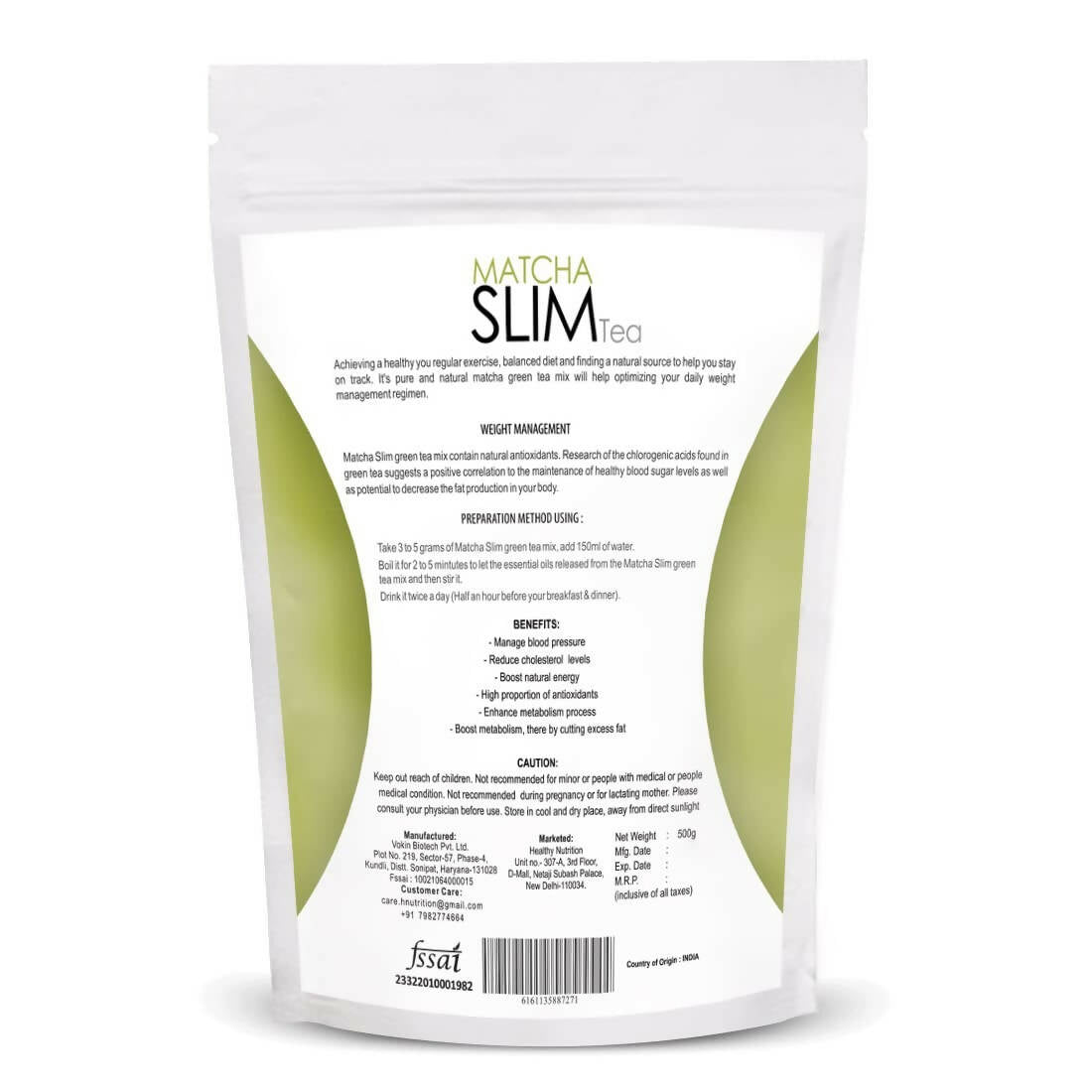 Healthy Nutrition Matcha Slim Green Tea