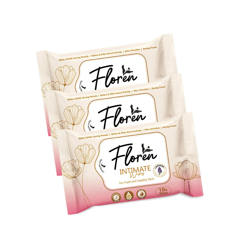 Floren Lavender Intimate Wipes - BUDNEN