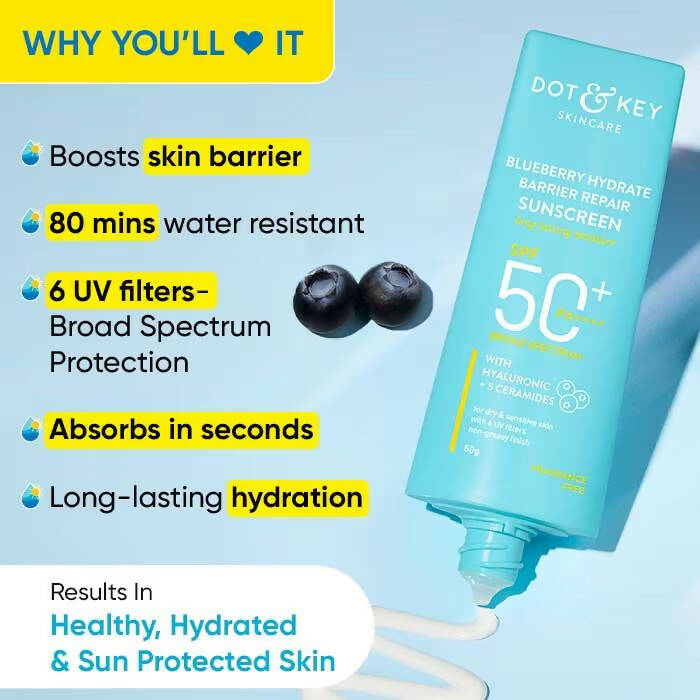 Dot & Key Blueberry Hydrating Barrier Repair Face Sunscreen SPF 50+