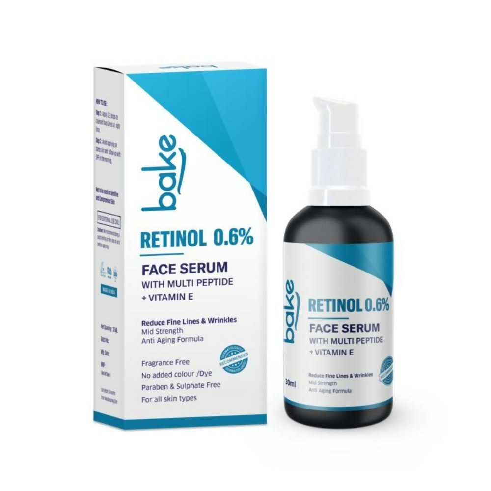 Bake 0.6% Retinol Mid Strength Face Serum With 2% Multi Peptide & Vitamin E