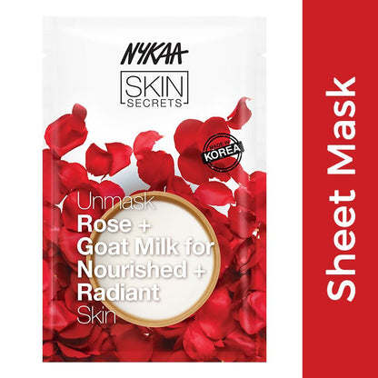 Nykaa Skin Secrets Exotic Indulgence Rose + Goat Milk Sheet Mask For Nourished & Radiant Skin