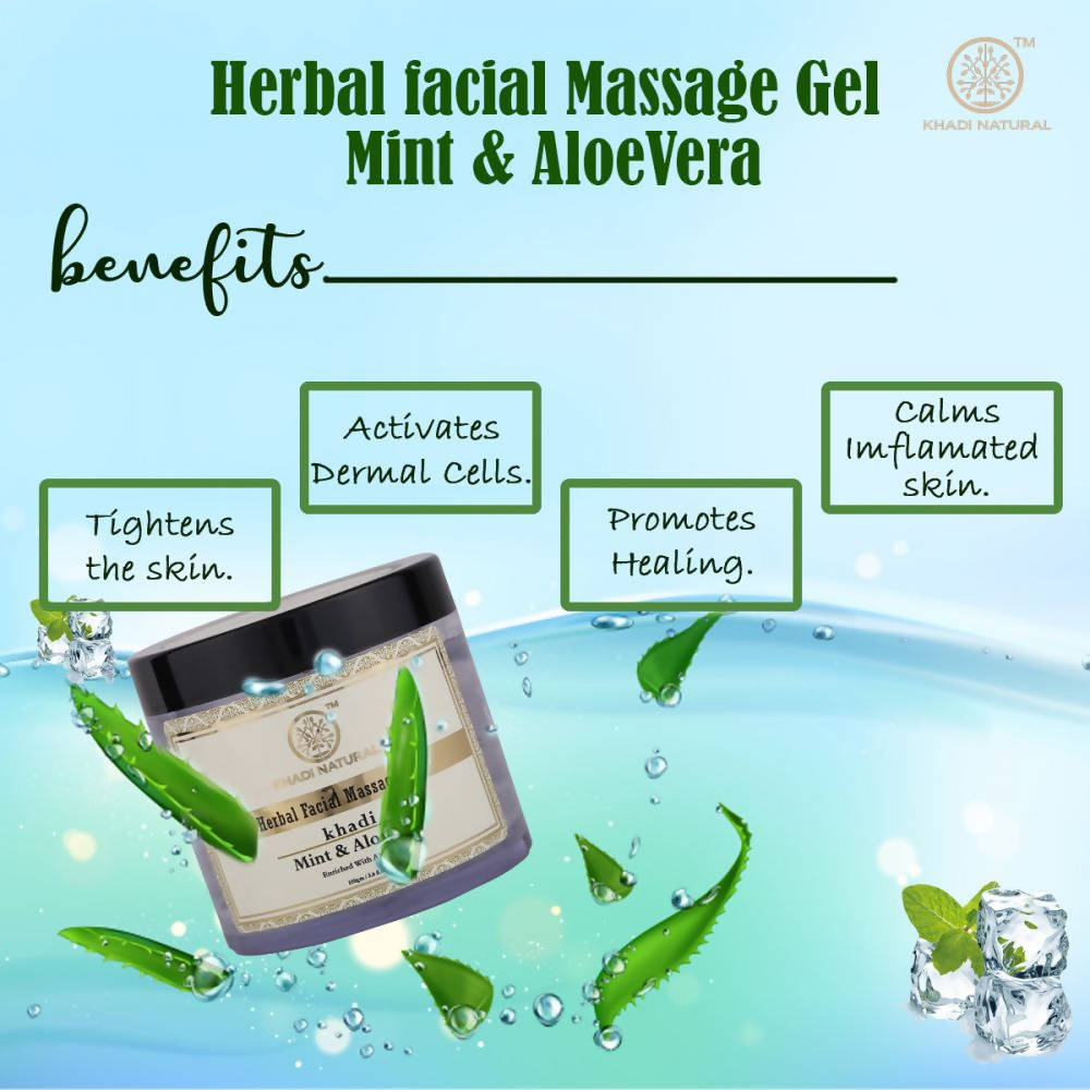 Khadi Natural Mint & Aloe Vera Herbal Facial Massage Gel