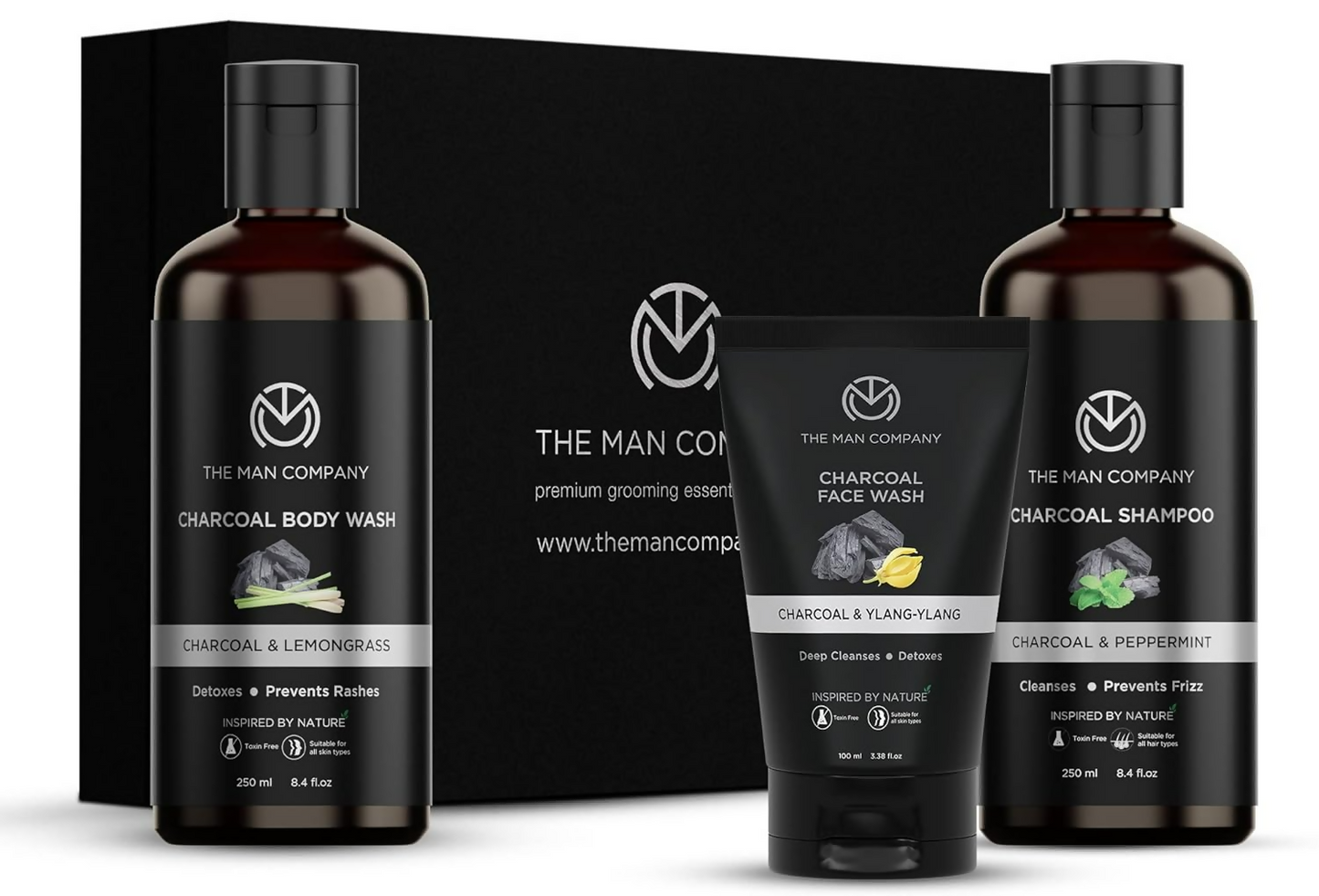 The Man Company Charcoal Care Trio Kit Gift Set - 600GM