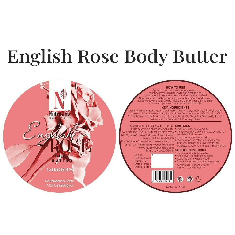 NutriGlow NATURAL'S English Rose Body Butter Cream