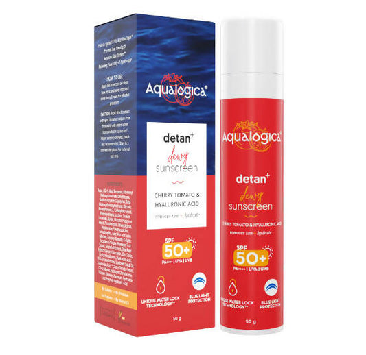 Aqualogica Detan + Dewy Sunscreen With Cherry Tomato & Hyaluronic Acid - BUDNE