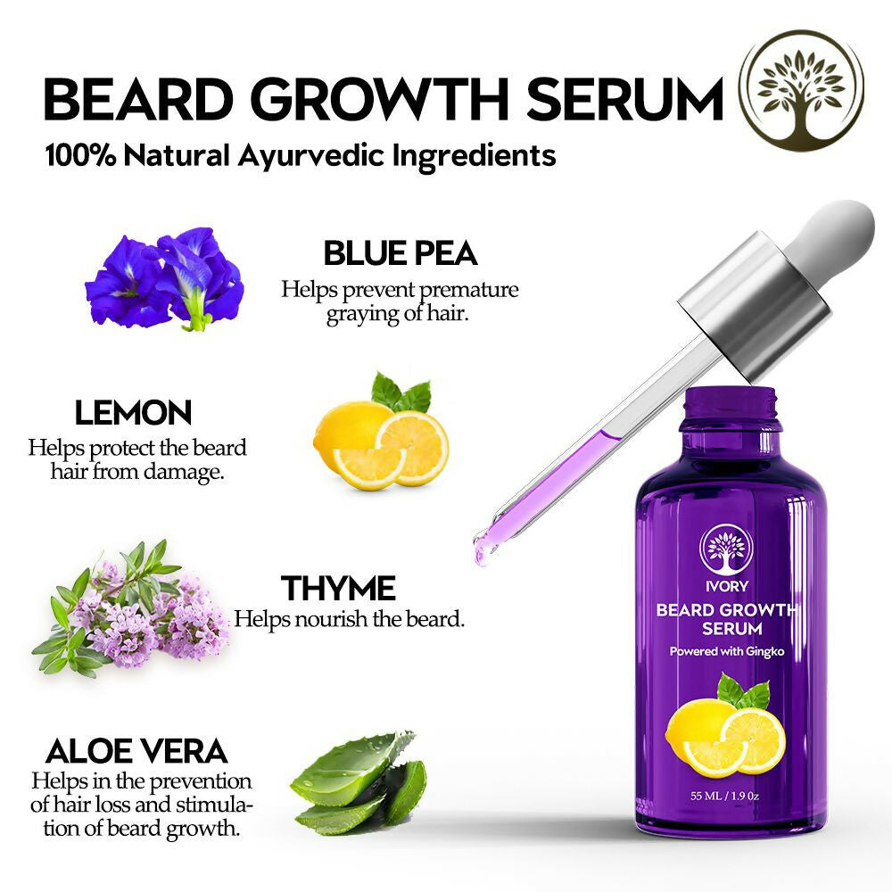 Ivory Natural Beard Growth Serum For Beard Wellness