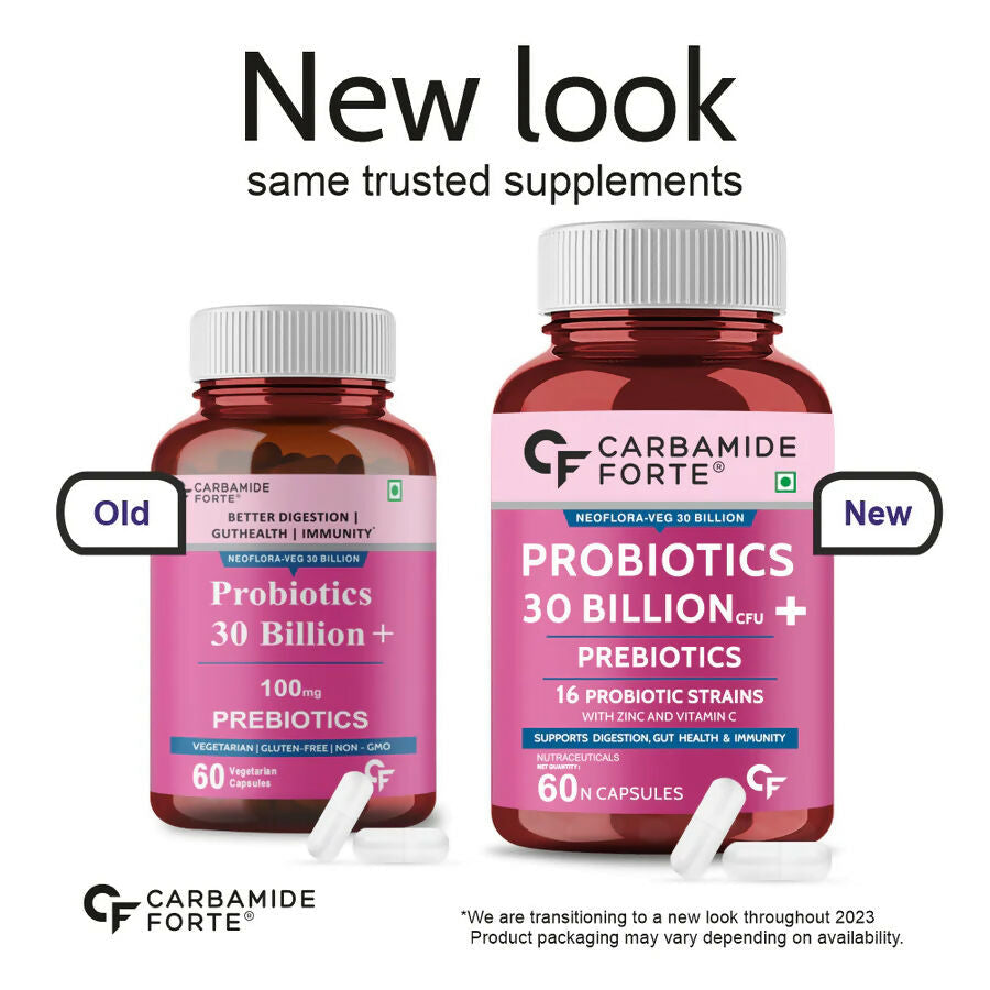 Carbamide Forte Probiotics Supplement 30 Billion Veg Capsules