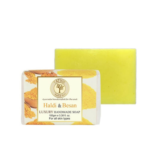 Tatvik Ayurveda Haldi & Besan Soap Luxury Handmade Soap - BUDEN