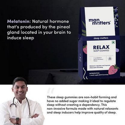 Man Matters Relax Melatonin Sleep Gummies - No Added Sugar