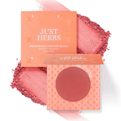 Just Herbs Nourishing Powder Blush - Velvet Rose - BUDNE