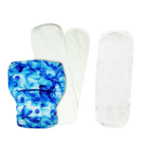 Kindermum Nano Pro Aio Cloth Diaper (With 2 Organic Inserts And Power Booster)- Aqua For Kids -  USA, Australia, Canada 