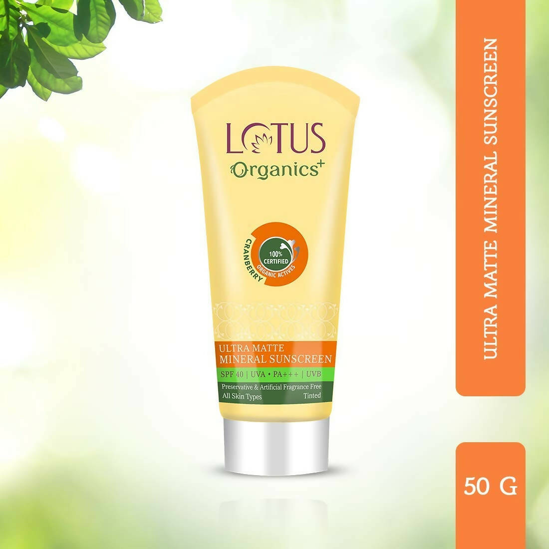 Lotus Organics+ Ultra Matte Mineral Sunscreen SPF 40 PA+++