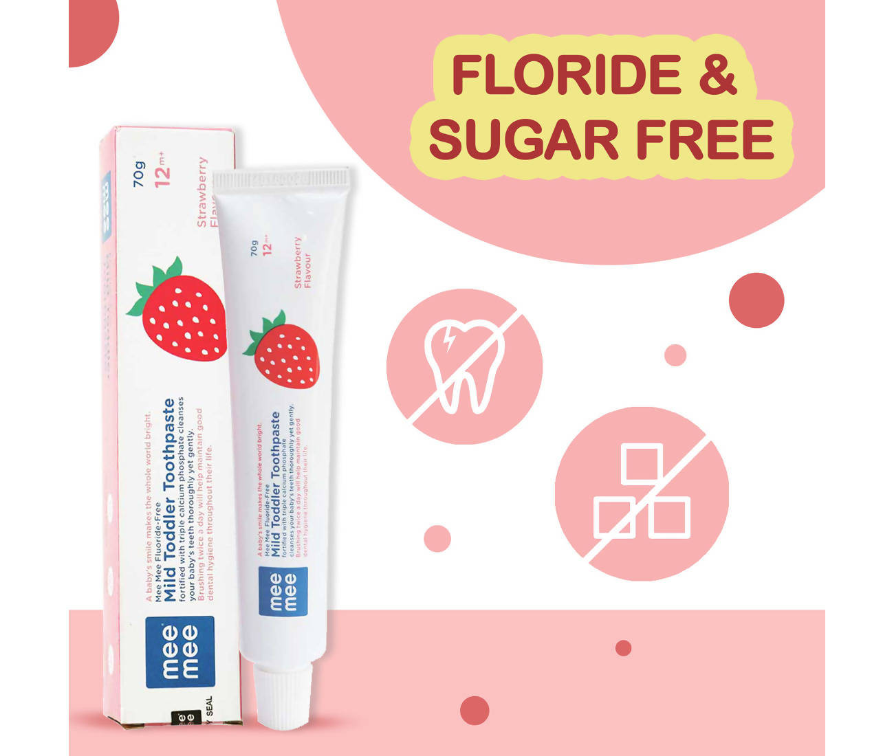 Mee Mee Fluoride-Free Mild Toddler Toothpaste - Strawberry Flavor