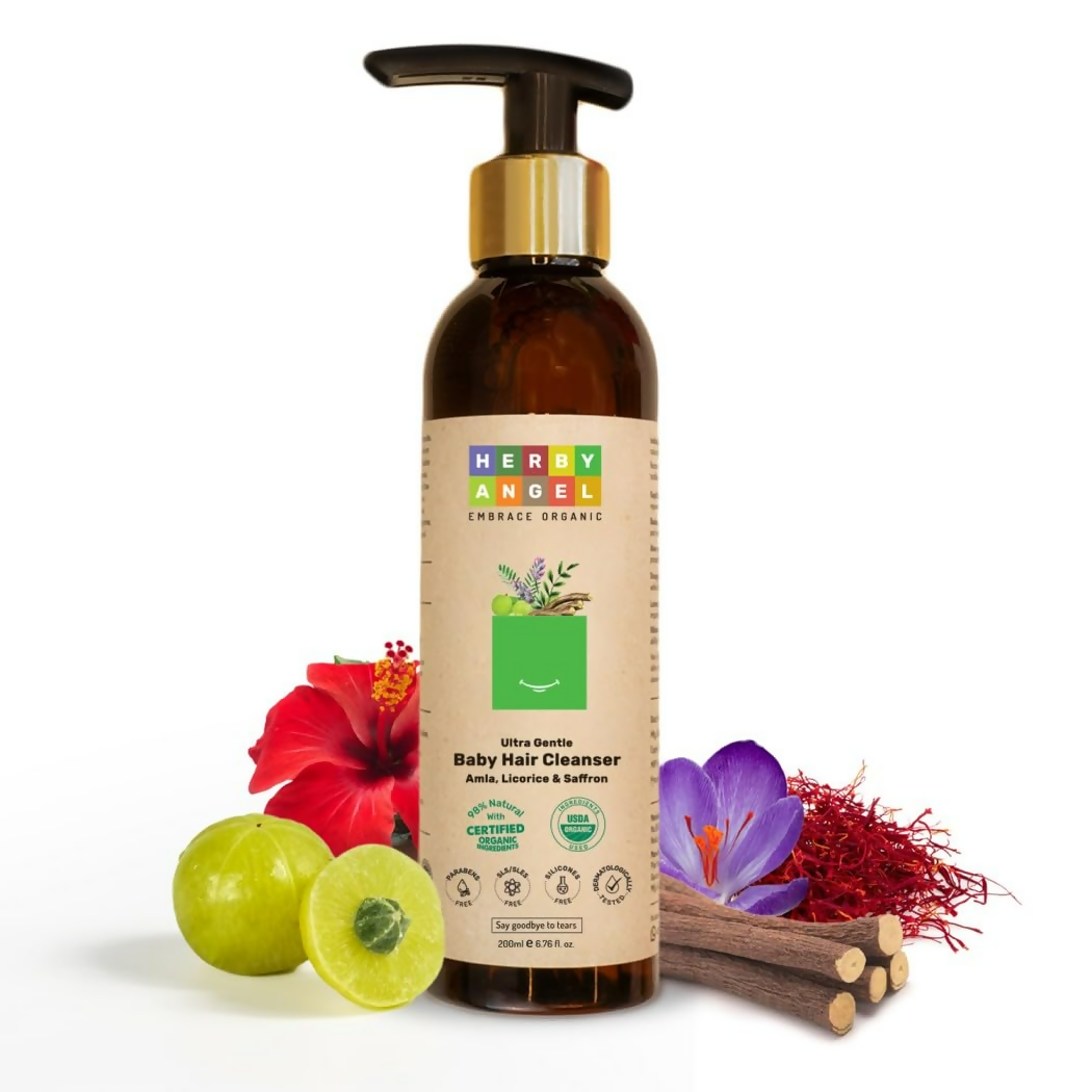 Herby Angel Baby Shampoo - Gentle Baby Hair Care & Cleanser