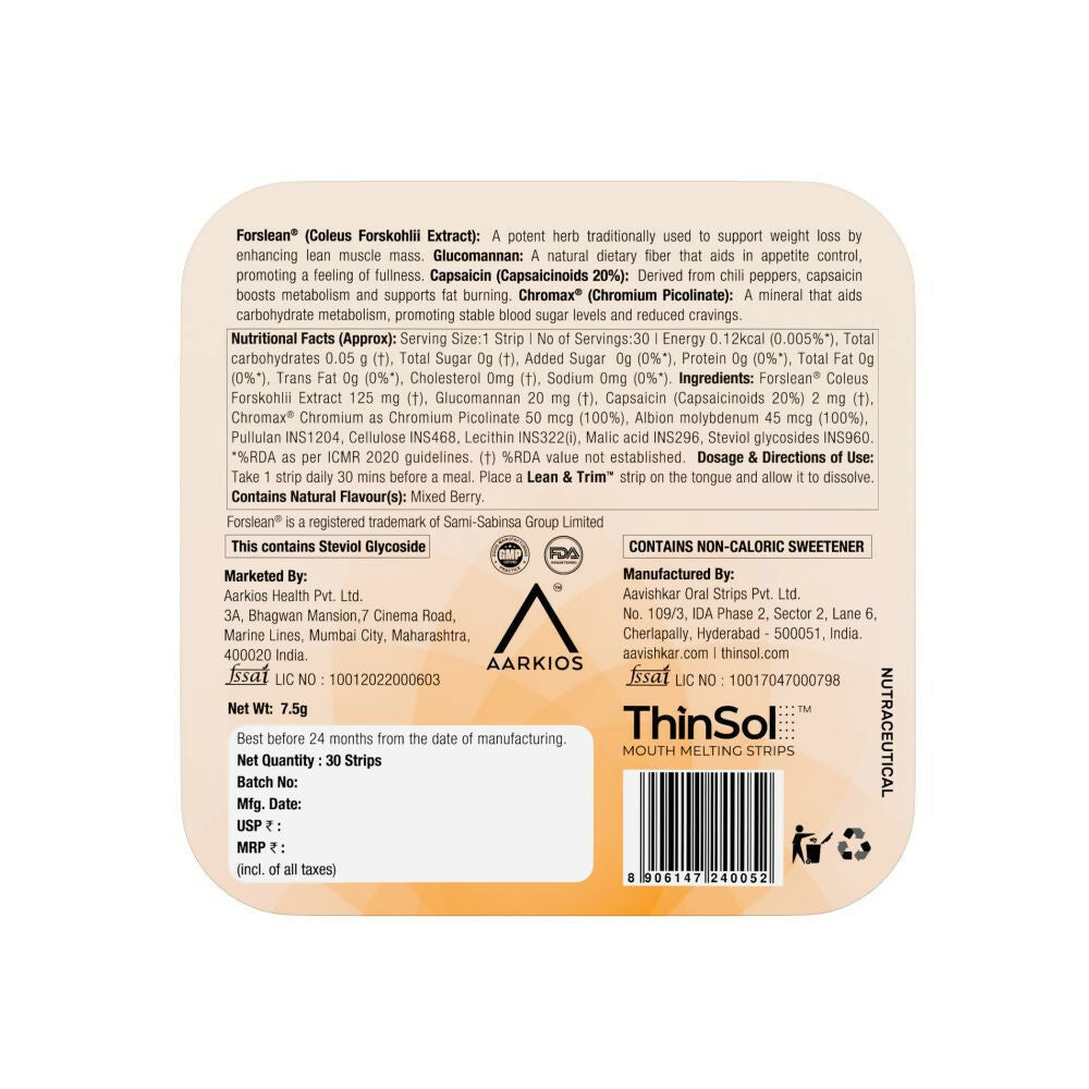 HealthAid Lean & Tirm ThiSolves Oral Strips