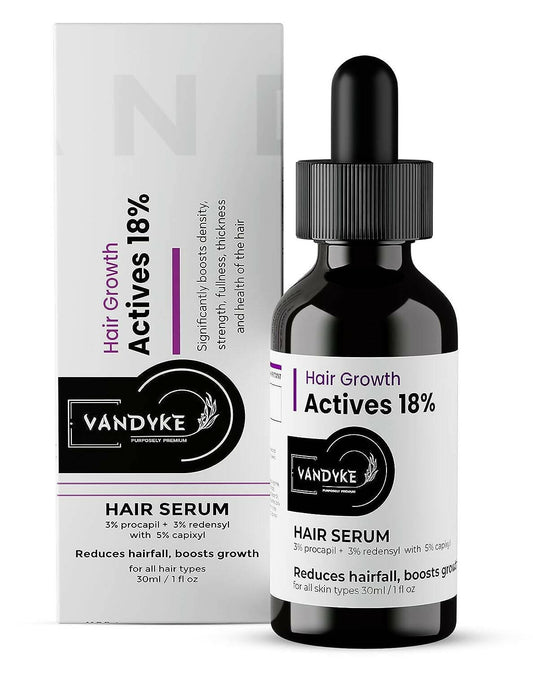 Vandyke Hair Growth Actives 18% Hair Serum - Distacart