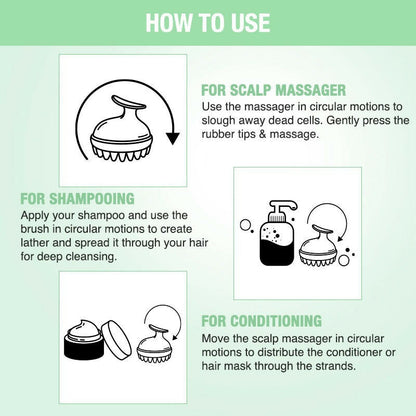 Nykaa Naturals Scalp Massager Brush For Blood Circulation & Natural Hair Growth - Green