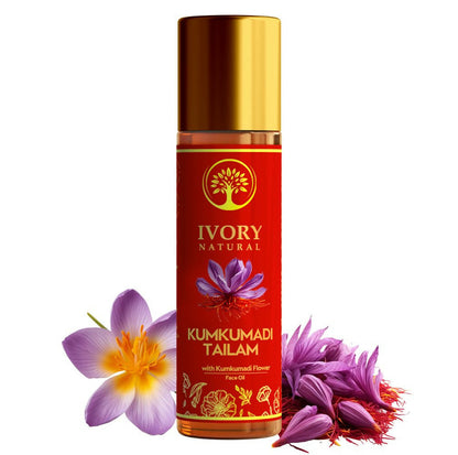 Ivory Natural Kumkumadi Tailam Face Oil - Saffron And Lotus Essence For Skin Revitalization