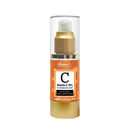 St.Botanica Vitamin C 15% E & Hyaluronic Acid, Age Defying & Skin Clearing Serum