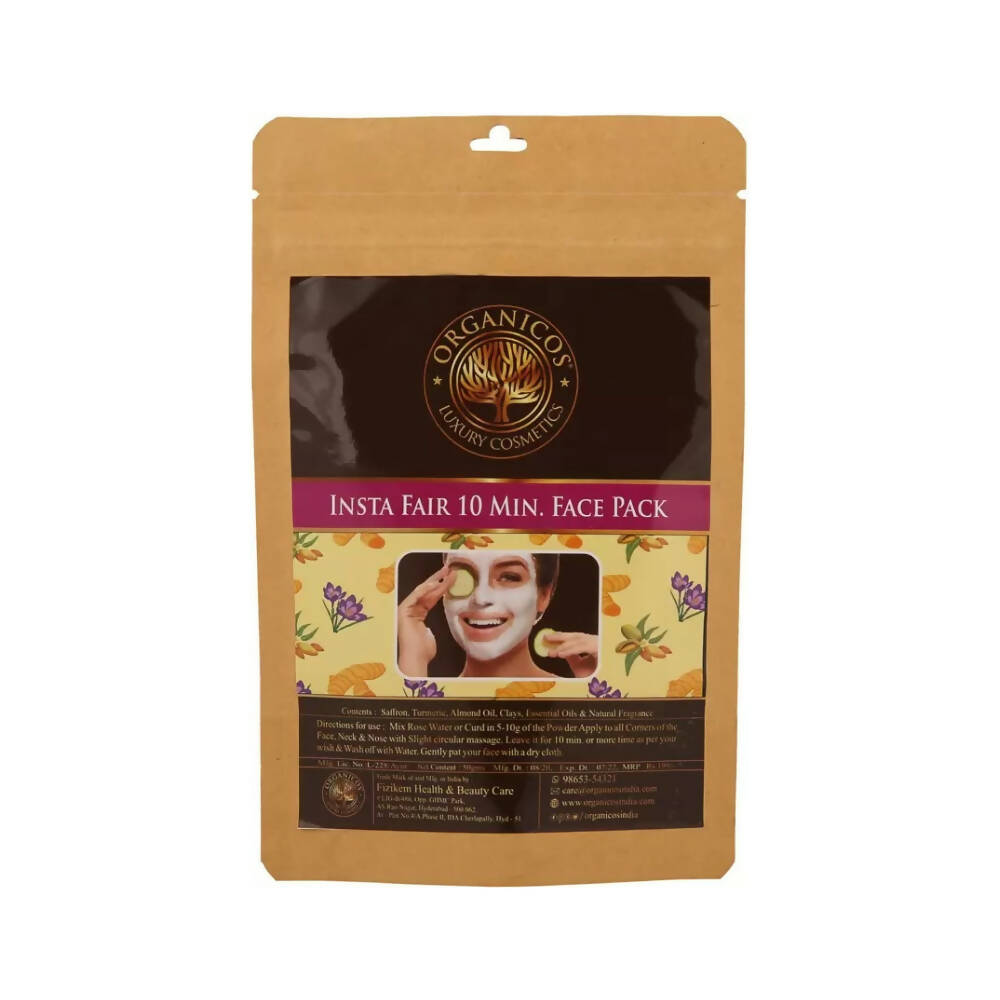 Organicos Insta Fair 10 Min Face Pack - usa canada australia