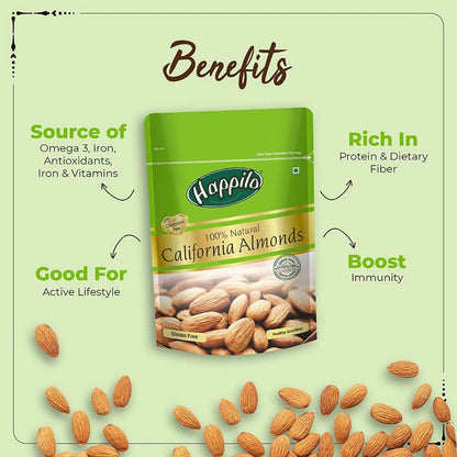 Happilo Premium Californian Almonds, Walnuts Inshell, Afghani Anjeer & Turkish Apricot Combo