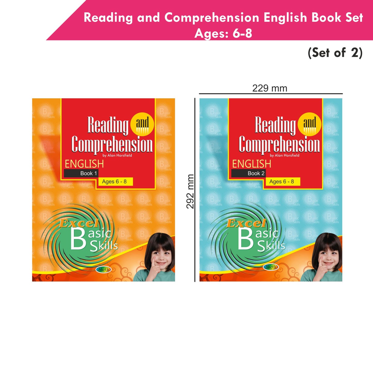 Reading and Comprehension English Book Set Ages 6 - 8 (Set of 2)