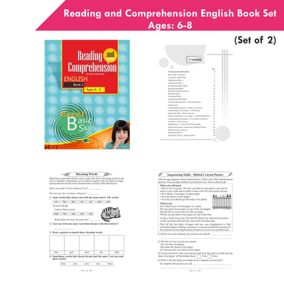 Reading and Comprehension English Book Set Ages 6 - 8 (Set of 2)