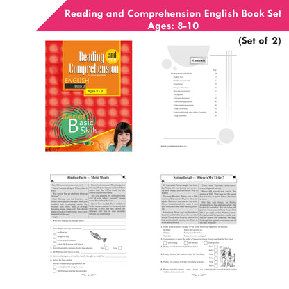 Reading and Comprehension English Book Set Ages 8 - 10 (Set of 2)