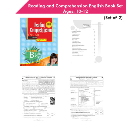 Reading and Comprehension English Book Set ges 10 - 12 (Set of 2)