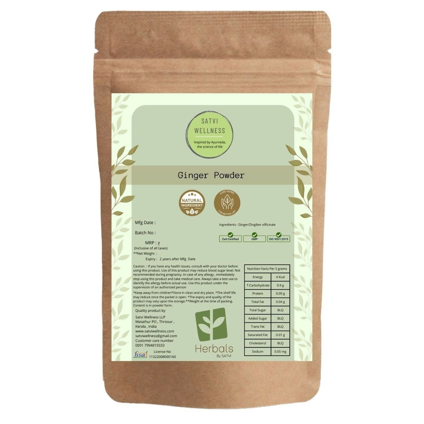 Satvi Wellness Ginger Powder - usa canada australia