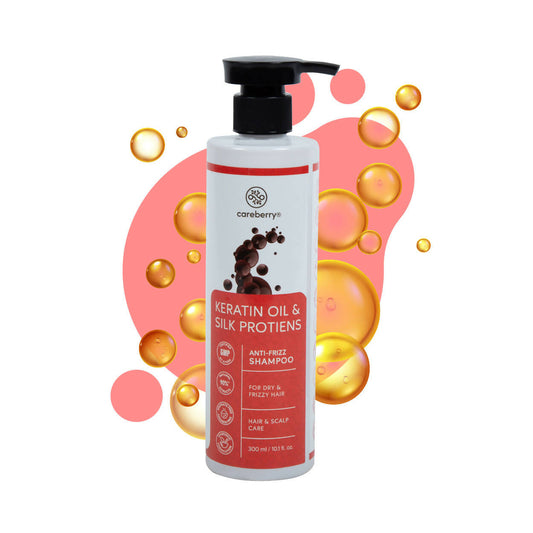 Careberry Keratin Oil & Silk Proteins Anti-Frizz Shampoo For Dry & Frizzy Hair -  USA 