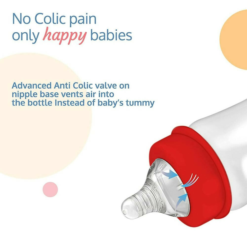 LuvLap Anti-Colic Wide Neck Natura Flo Baby Feeding Bottle